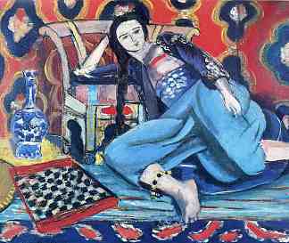 带有土耳其椅子的奥达利斯克 Odalisque with a Turkish Chair (1928)，亨利·马蒂斯