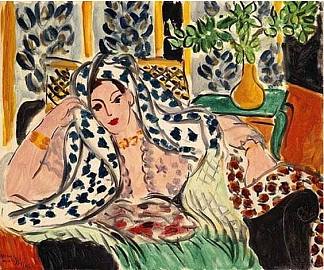 奥达利斯克与黑色扶手椅 Odalisque with Black Armchair (1942)，亨利·马蒂斯