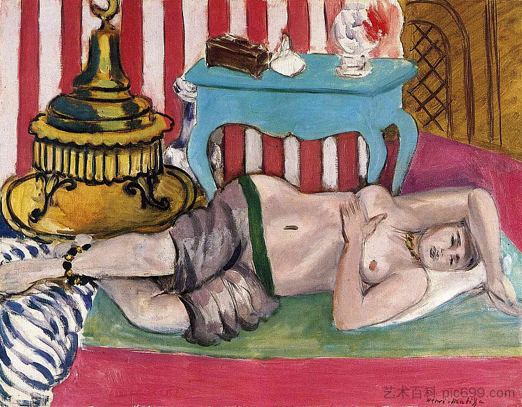 奥达利斯克与绿围巾 Odalisque with Green Scarf (1926),亨利·马蒂斯