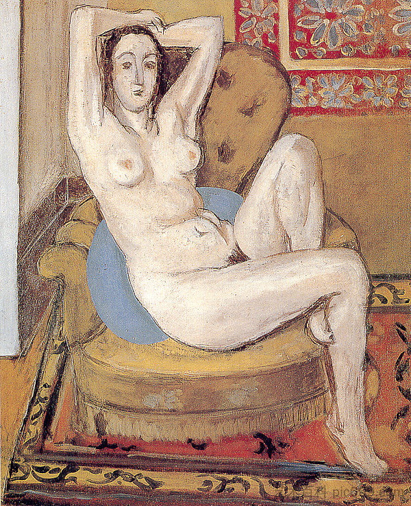 白玉兰酒 Odalisque with Magnolia (1923 - 1924)，亨利·马蒂斯