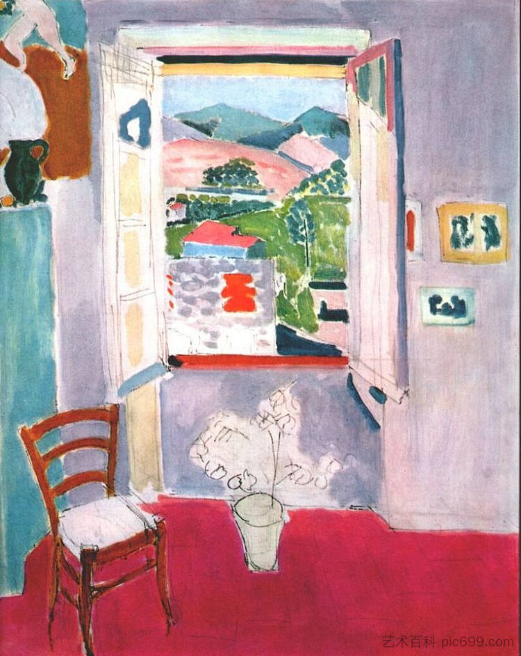 在科利乌尔打开窗户 Open Window at Collioure (1910)，亨利·马蒂斯