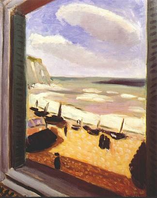 在埃特雷塔打开窗户 Open Window at Etretat (1920 – 1921)，亨利·马蒂斯