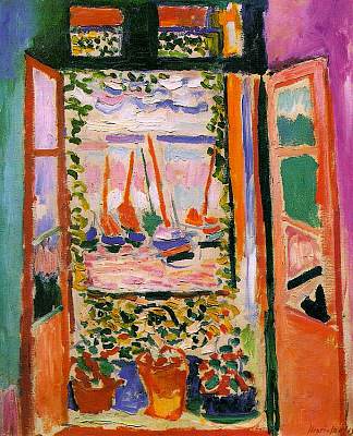 打开窗户， 科利尤尔 Open Window, Collioure (1905)，亨利·马蒂斯