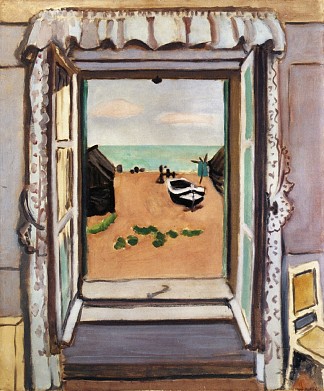 打开窗户，埃特里特 Open Window, Etretat (1920)，亨利·马蒂斯