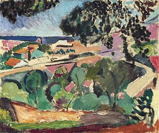 贝利奇·德·科利尔 Paysage De Collioure (c.1907)，亨利·马蒂斯