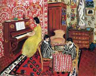 钢琴家和跳棋演奏家 Pianist and Checker Players (1924)，亨利·马蒂斯