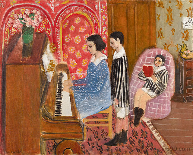 钢琴 The piano (1924)，亨利·马蒂斯