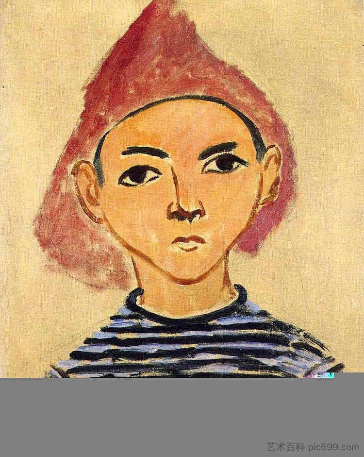皮埃尔·马蒂斯的肖像 Portrait of Pierre Matisse (1909),亨利·马蒂斯