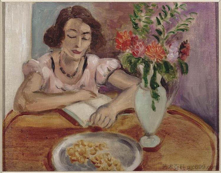阅读的女孩 Reading girl (1922),亨利·马蒂斯