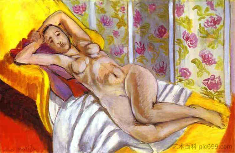 倾斜的裸体 Reclining Nude (1924)，亨利·马蒂斯