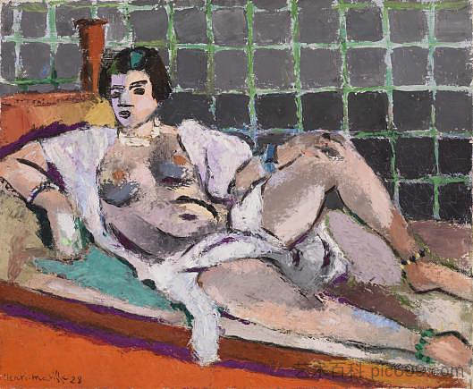 斜倚的奥达利斯克 Reclining Odalisque (1928)，亨利·马蒂斯