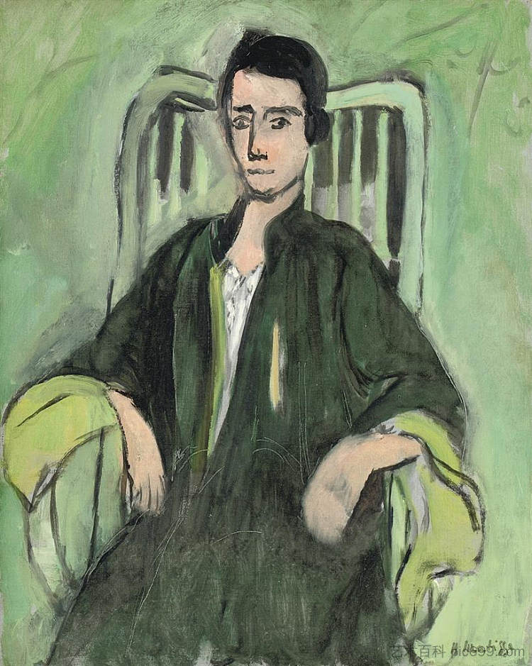 蕾妮,绿色和谐 Renée, Green Harmony (1923),亨利·马蒂斯