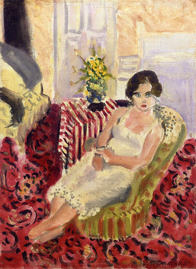 坐姿， 条纹地毯 Seated Figure, Striped Carpet (1920)，亨利·马蒂斯