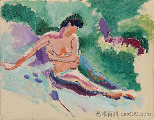 坐着的裸体 Seated Nude (1906)，亨利·马蒂斯