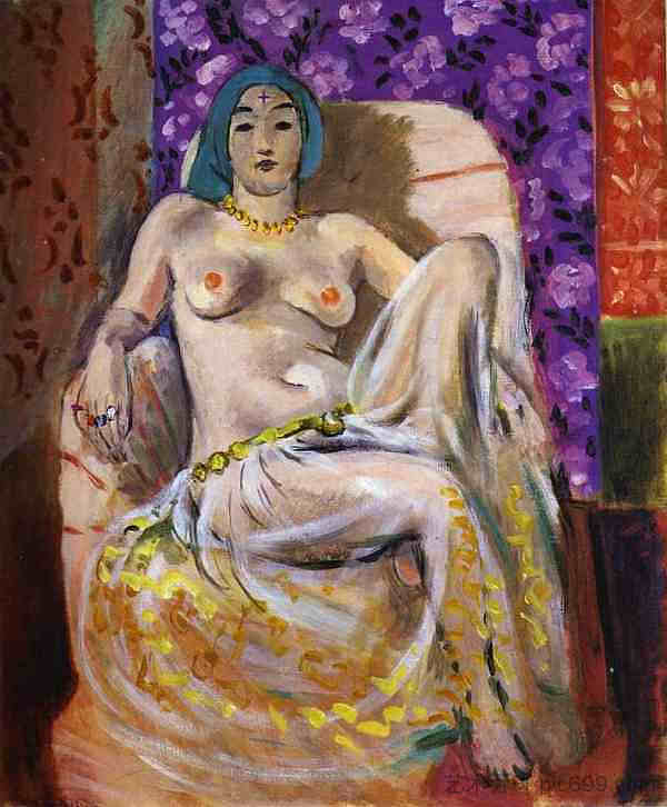 坐着的奥达利斯克 Seated Odalisque (1922)，亨利·马蒂斯