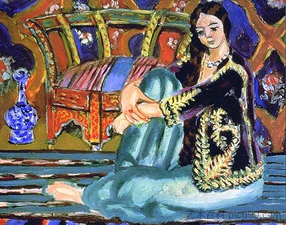 坐着的奥达利斯克 Seated Odalisque (1928)，亨利·马蒂斯