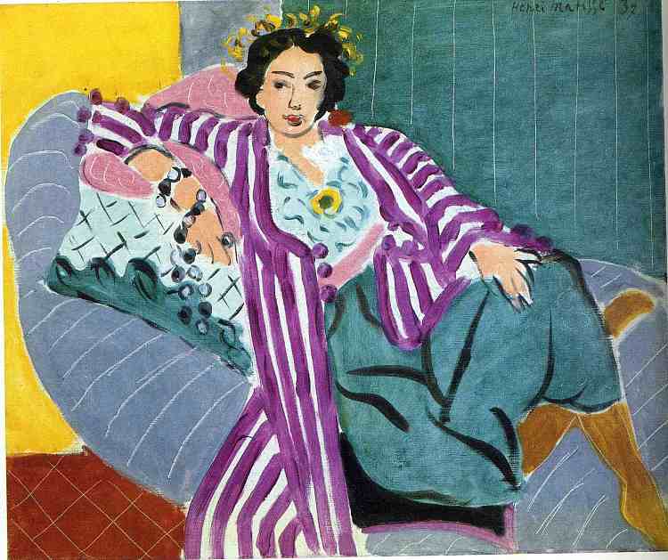 穿紫袍的小奥达里斯克 Small Odalisque in Purple Robe (1937)，亨利·马蒂斯