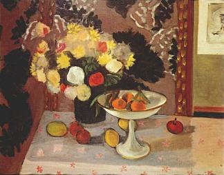 静物（花束和花束） Still Life (Bouquet and Compotier) (1925)，亨利·马蒂斯