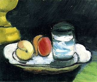 静物，桃子和玻璃 Still Life, Peaches and Glass (1916)，亨利·马蒂斯