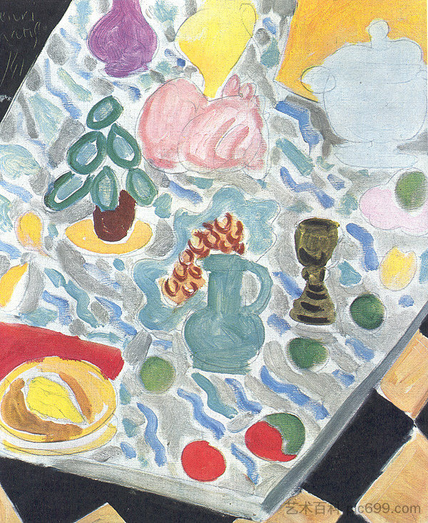 静物与大理石桌子 Still Life with a Marble Table (1941),亨利·马蒂斯