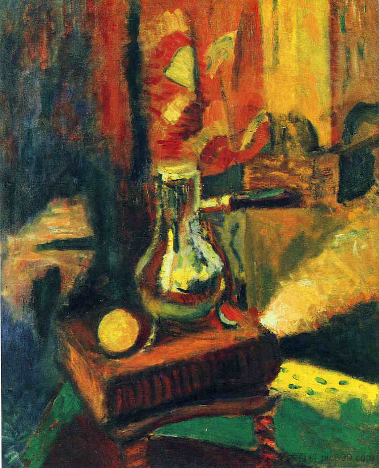 静物与巧克力锅 Still Life with Chocolate Pot (1900)，亨利·马蒂斯