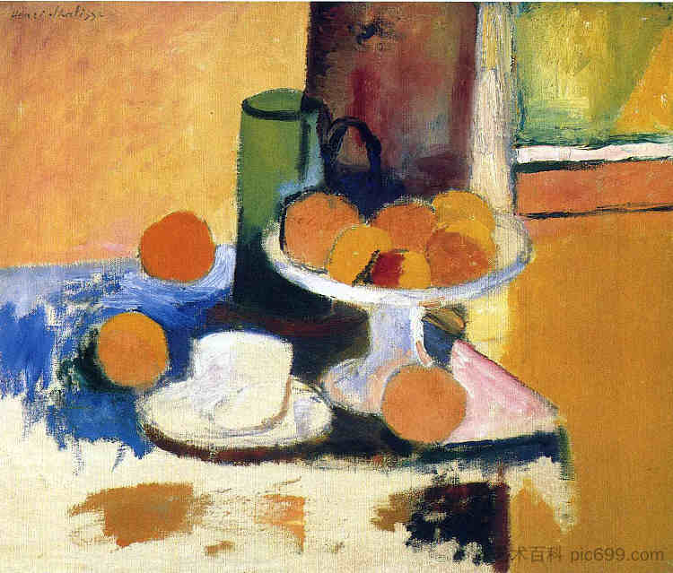 静物与橙子II Still Life with Oranges II (1899)，亨利·马蒂斯