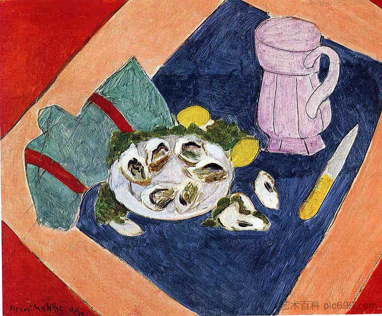 牡蛎静物 Still Life with Oysters (1940)，亨利·马蒂斯