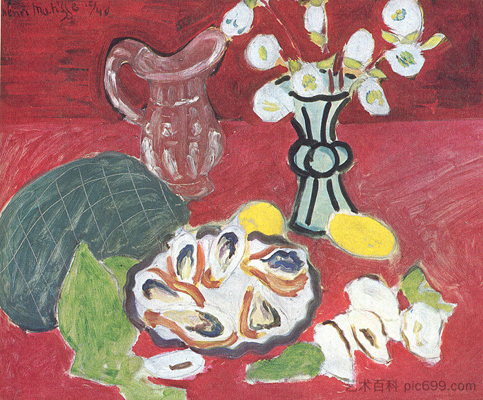 静物与贝类 Still Life with Shellfish (1940)，亨利·马蒂斯