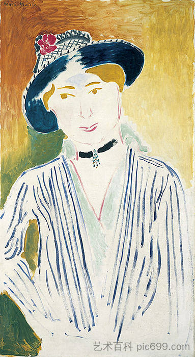 条纹夹克 Striped Jacket (1914)，亨利·马蒂斯