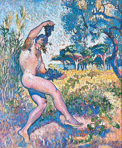 研究野生动物。有集群的人 Study for Wildlife. The man with the cluster (1905),亨利·马蒂斯
