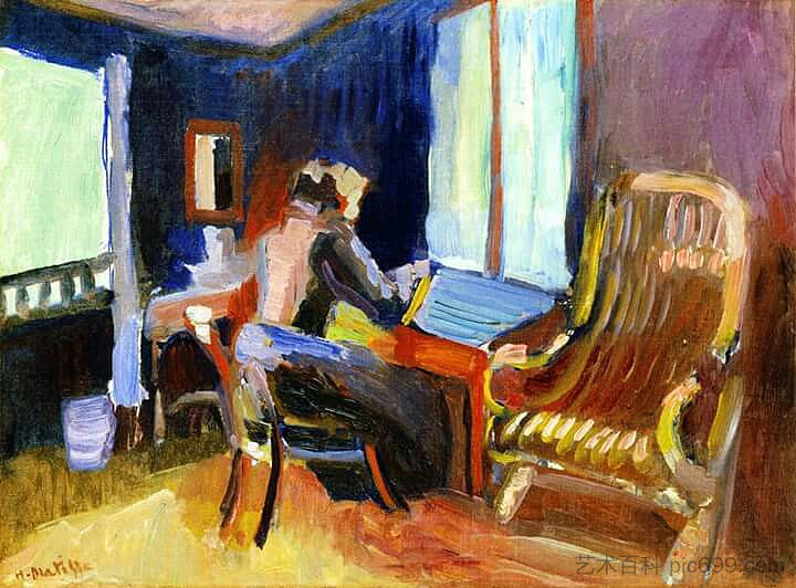 瑞士室内设计（简·马蒂斯） Swiss Interior (Jane Matisse) (1901)，亨利·马蒂斯