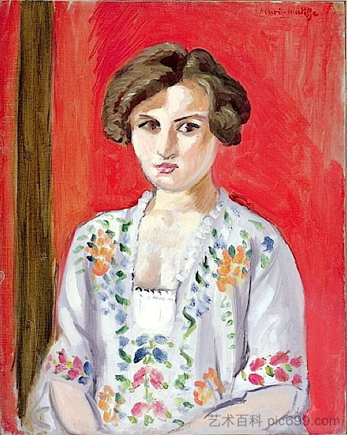 保加利亚衬衫 The Bulgarian Blouse (c.1920)，亨利·马蒂斯