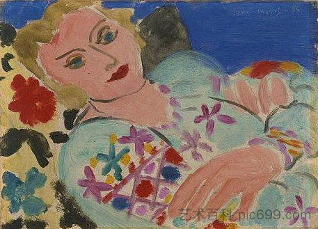 刺绣绿色衬衫 The Embroidered Green Blouse (1936),亨利·马蒂斯