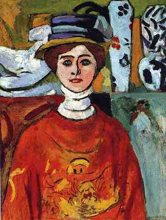 绿眼睛的女孩 The girl with green eyes (1908)，亨利·马蒂斯