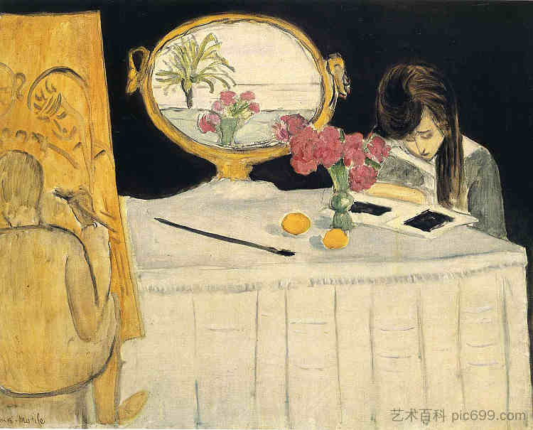 绘画课 The Painting Lesson (1919)，亨利·马蒂斯