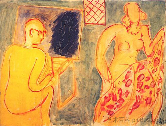 绘画课 The Painting Session (1942),亨利·马蒂斯
