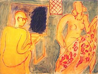 绘画课 The Painting Session (1942)，亨利·马蒂斯