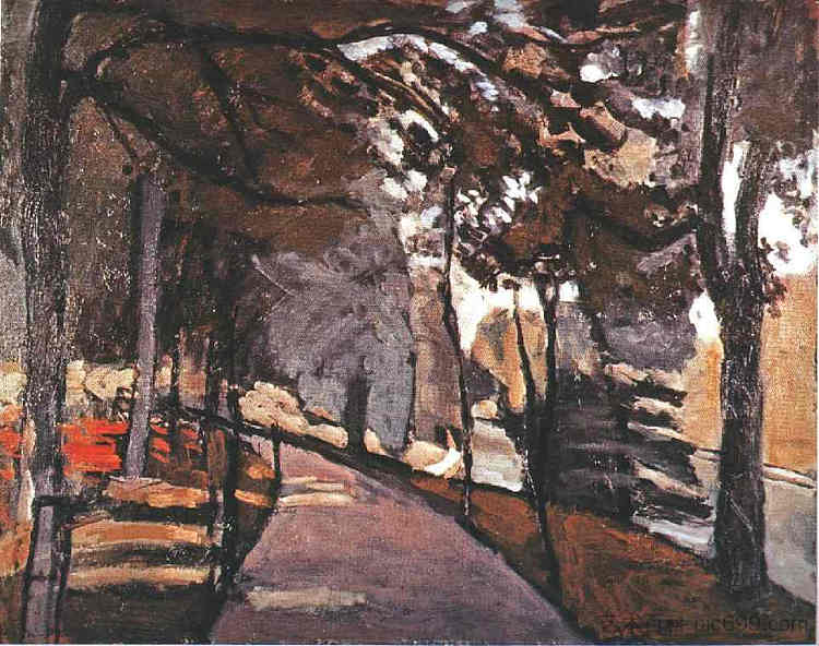 布洛涅森林的小路 The path in the Bois de Boulogne (1902)，亨利·马蒂斯