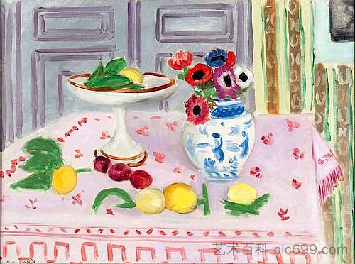 粉色桌布 The Pink Tablecloth (1925)，亨利·马蒂斯