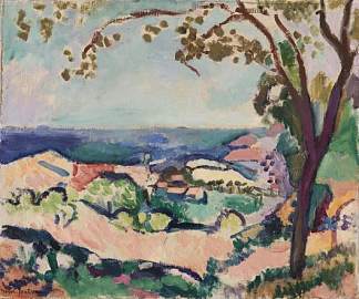 从科利尤尔看到的海 The Sea Seen from Collioure (1906)，亨利·马蒂斯