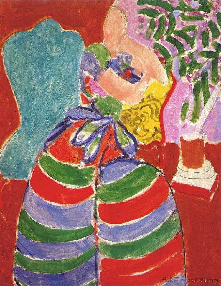 条纹连衣裙 The Striped Dress (1938),亨利·马蒂斯