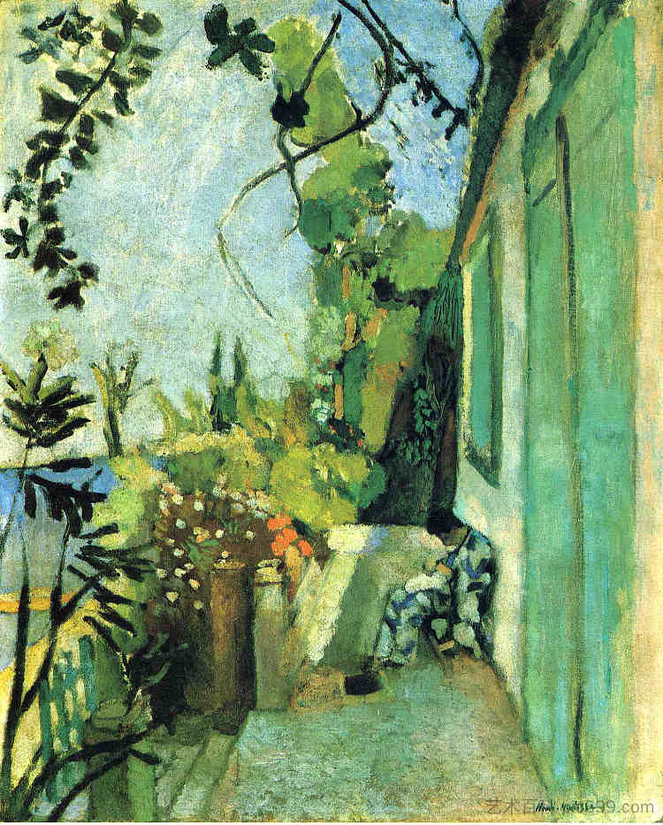 露台，圣特罗佩 The Terrace, St. Tropez (1904)，亨利·马蒂斯