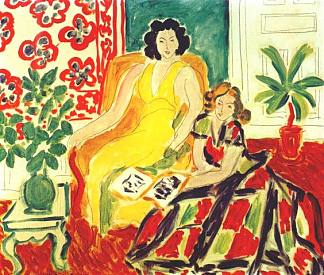 黄色和格子连衣裙 The Yellow and Plaid Dresses (1941)，亨利·马蒂斯