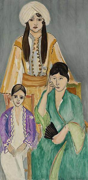灰色背景的三姐妹 Three Sisters with Grey Background (1917)，亨利·马蒂斯