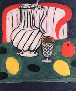 锡罐，柠檬和扶手椅 Tin Pitcher, Lemon and Armchair (1939)，亨利·马蒂斯