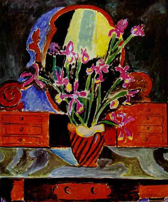 鸢尾花瓶 Vase of Irises (1912)，亨利·马蒂斯