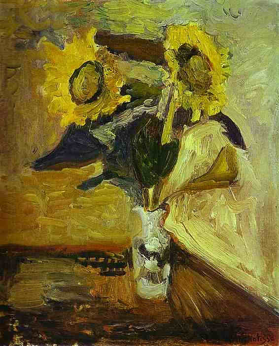向日葵花瓶 Vase of Sunflowers (1898)，亨利·马蒂斯