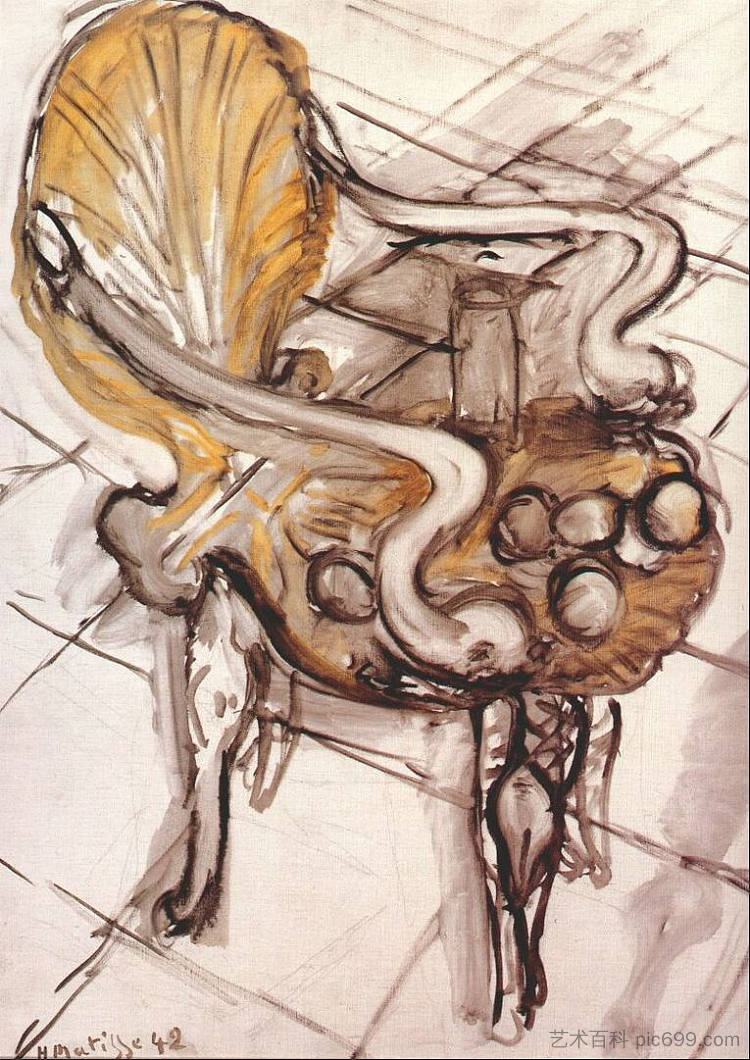 威尼斯水果扶手椅 Venetian Armchair with Fruits (1942)，亨利·马蒂斯