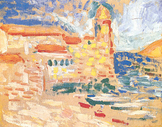 科利乌尔景观(塔) View of Collioure (The Tower) (1905)，亨利·马蒂斯