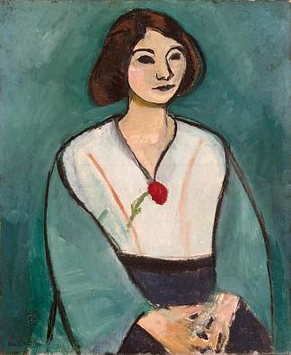 绿衣女人 Woman in green (1909)，亨利·马蒂斯